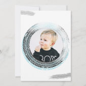 2人のファスト・バースデー・パーティー、ブルー・レース・カー、2歳の誕生日 招待状 (裏面)