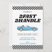 2人のファーストツーハンドルボーイ2人目の誕生日パーティー 招待状 (正面)
