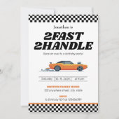 2人のファーストツーハンドルボーイ2人目の誕生日パーティー 招待状 (正面)