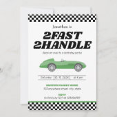 2人のファーストツーハンドルボーイ2人目の誕生日パーティー 招待状 (正面)