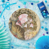 2人のフランスのな女性およびフレーム ペーパープレート (パーティー)