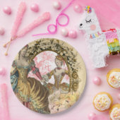 2人のフランスのな女性およびフレーム ペーパープレート (パーティー)