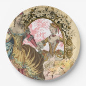 2人のフランスのな女性およびフレーム ペーパープレート (正面)