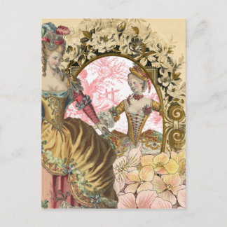 2人のフランスの女性とフレーム ポストカード