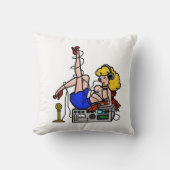 2人のブロンドのアマチュア無線Pinの女の子の枕はカスタマイズ クッション (正面)