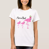 2人のベビーを持つBird Flamingo T-Shirtママ Tシャツ (正面)