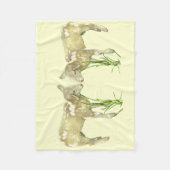 2人のベビーランブオンイエローフリースブランケット フリースブランケット (正面)