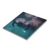 2人のマナティーの友人のセラミックタイル タイル (側面)