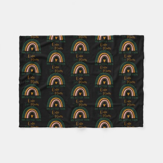 2人のママは1人のレズビアンママより母 フリースブランケット (正面(横))