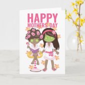 2人のママへスパデイ ゲイ・マザーズデイおめでとう カード (黄色い花)