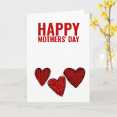 2人のママ ハッピー ゲイ マザーズデー 赤 カード (黄色い花)