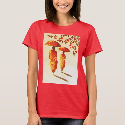 2人のラオスの僧侶 Tシャツ (正面)