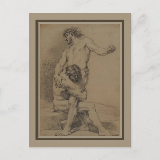 2人のレスラーズバイデプラットモンターニュ ポストカード (正面)