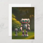 2人のロボットの友達 サンキューカード (正面/裏面)