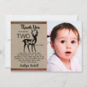 2人のワイルドガールズウッドランドディアー2ndバースデーフォト サンキューカード (正面)