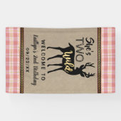 2人のワイルドガールズウッドランドディアー2nd誕生日へようこそ 横断幕 (横)