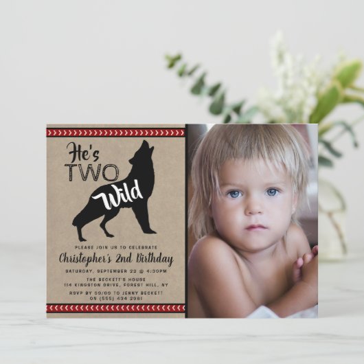 2人のワイルドボーイズ写真第2誕生日パーティの招待状 招待状 (スタンド正面)
