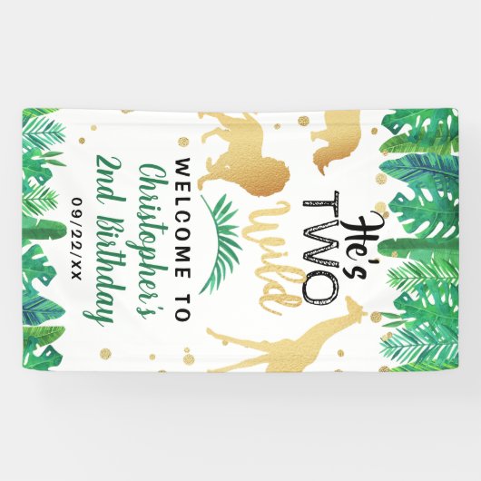 2人のワイルドボーイズ2回目の誕生日パーティーへようこそ 横断幕 (横)