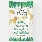 2人のワイルドボーイズ2回目の誕生日パーティーへようこそ 横断幕 (縦)