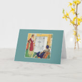 2人のヴィンテージがキッチンに カード (黄色い花)