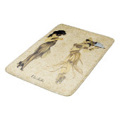 2人のヴィンテージのレトロの女性アールヌーボー花のスタイル バスマット (アングル)