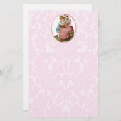 2人のヴィンテージの女読の子が本を読む 便箋 (正面/裏面)