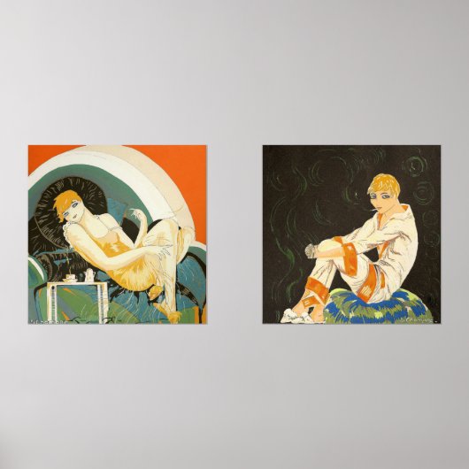 2人のヴィンテージアールデコWomen by S. Chompre (正面)