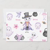 2人の不気味女の子ハロウィーン2nd誕生日の写真 招待状 (裏面)