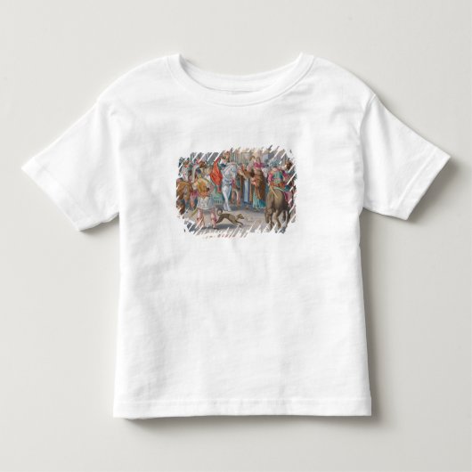 2人の修道士は中国から密輸するカイコをに示します トドラーTシャツ (正面)