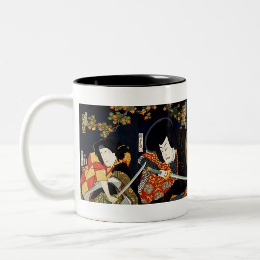 2人の俳優の侍刀による去勢 ツートーンマグカップ (左)