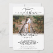 2人の写真で仮想カップルの結婚前お披露目パーティーを郵便で 招待状 (正面)