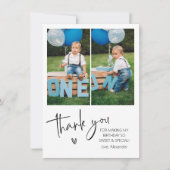2人の写真 子供の誕生日 サンキューカード (正面)