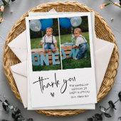 2人の写真 子供の誕生日 サンキューカード