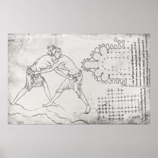 2人の力士は、シスタキア教会の計画 ポスター (正面)