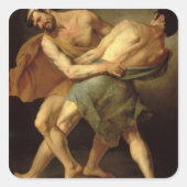 2人の力士 スクエアシール (正面)