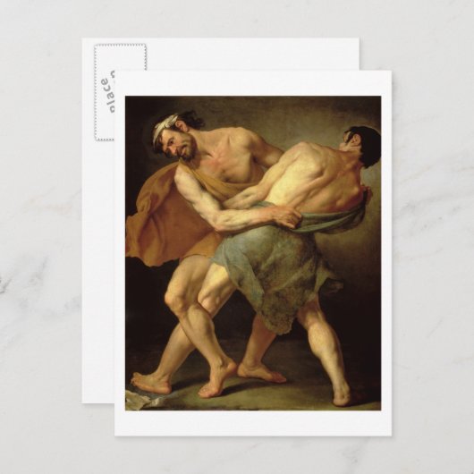 2人の力士 ポストカード (正面/裏面)