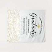 2人の卒業生に対するおめでとう金ゴールド紙吹雪パーティー タペストリー (正面(横))