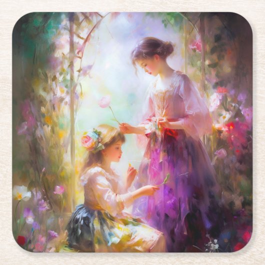 2人の友人 スクエアペーパーコースター (正面)