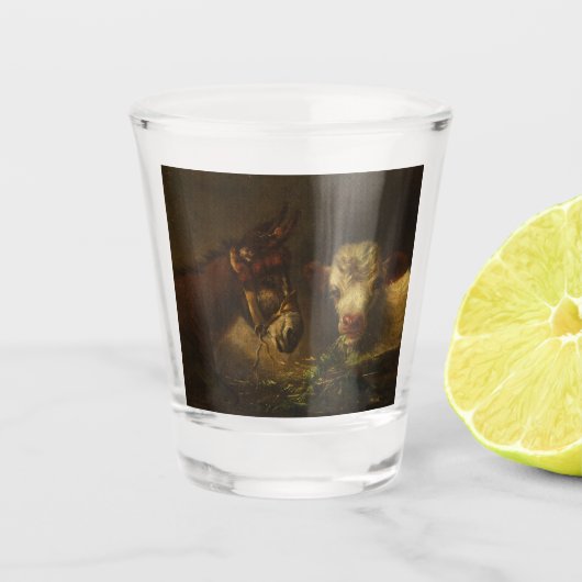 2人の友人（ロバと子羊） （家畜） ショットグラス (正面)