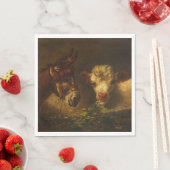 2人の友人（ロバと子羊） （家畜） スタンダードランチョンナプキン (インサイチュ)