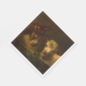 2人の友人（ロバと子羊） （家畜） スタンダードランチョンナプキン (角)