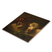 2人の友人（ロバと子羊） （家畜） タイル (側面)