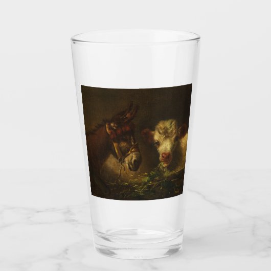2人の友人（ロバと子羊） （家畜） タンブラーグラス (正面)