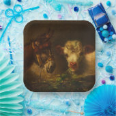 2人の友人（ロバと子羊） （家畜） ペーパープレート (パーティー)