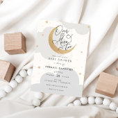 2人の双子の赤ちゃんシャワーを月の上で 招待状