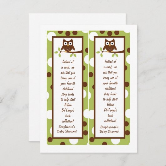 2人の図書記号の森林友人のフクロウ インビテーションポストカード (正面/裏面)