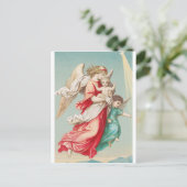 2人の天使が小さな子供を抱える ポストカード (スタンド正面)