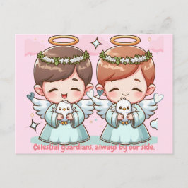 2人の天使、天の守護者 ポストカード