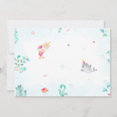 2人の女の子のためのフォトメルミコーンの誕生日の招待 招待状 (裏面)