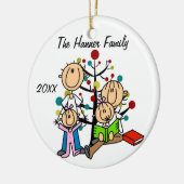 2人の女の子のカスタムな休日のオーナメントが付いているカップル セラミックオーナメント (左)